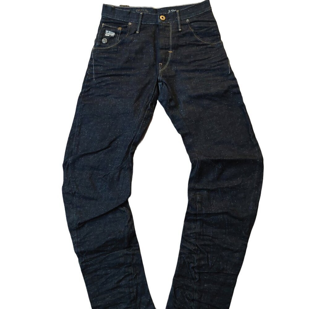 Retro Vintage G-Star Raw Originals 3301 Ocean Blue Speckle Denim Jeans Sz 28 NWT